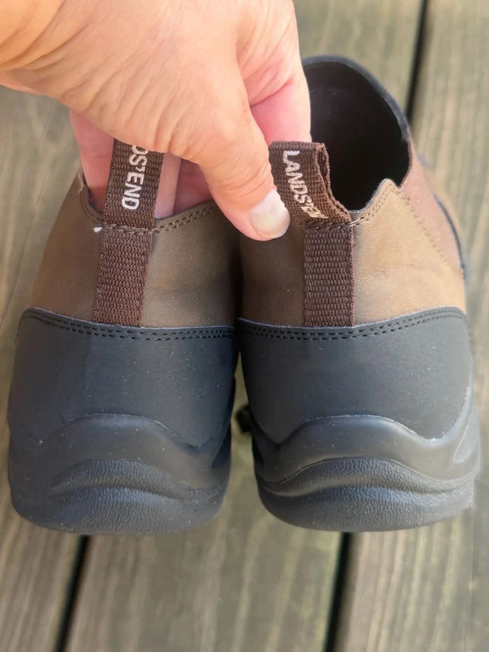 Lands' End Men's Brown All Weather Slip On Shoes Size 10.5 NWOT